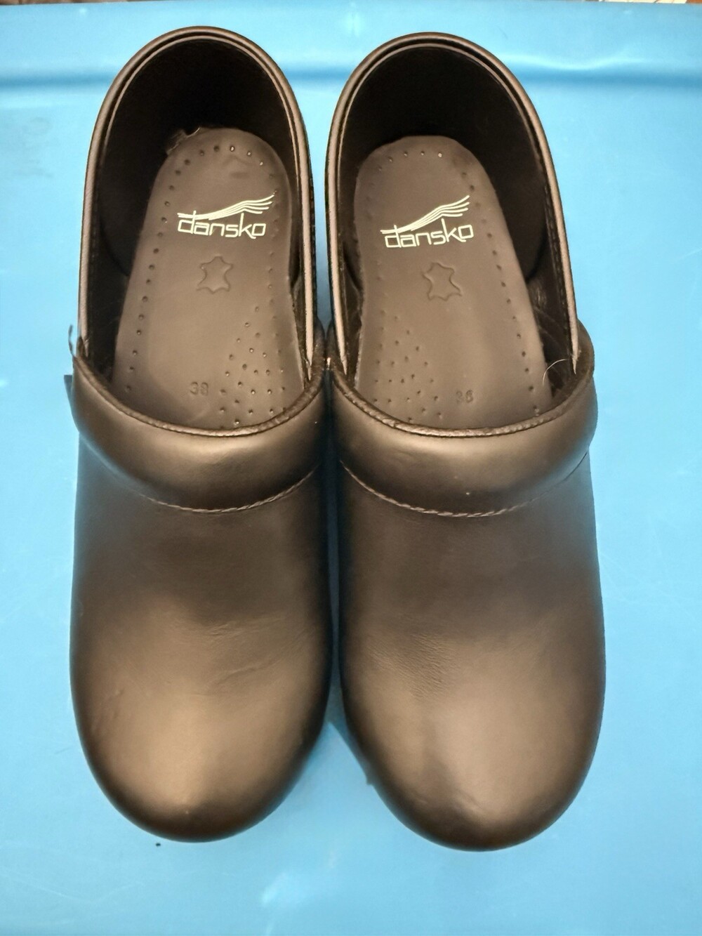 Dansko Professional Clogs Leather Black Cabrio Womens Size 38
